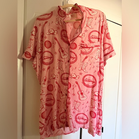 In My Sundays Other - Cowgirl Short Sleeve & Short Pajama Set - XL